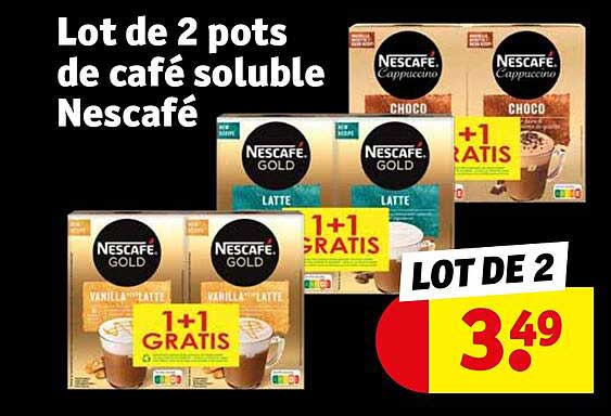 lot de 2 pots de café soluble nescafé