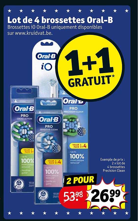 lot de 4 brossettes oral-b