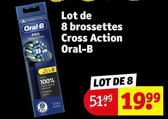Lot De 8 Brossettes Cross Action Oral-b