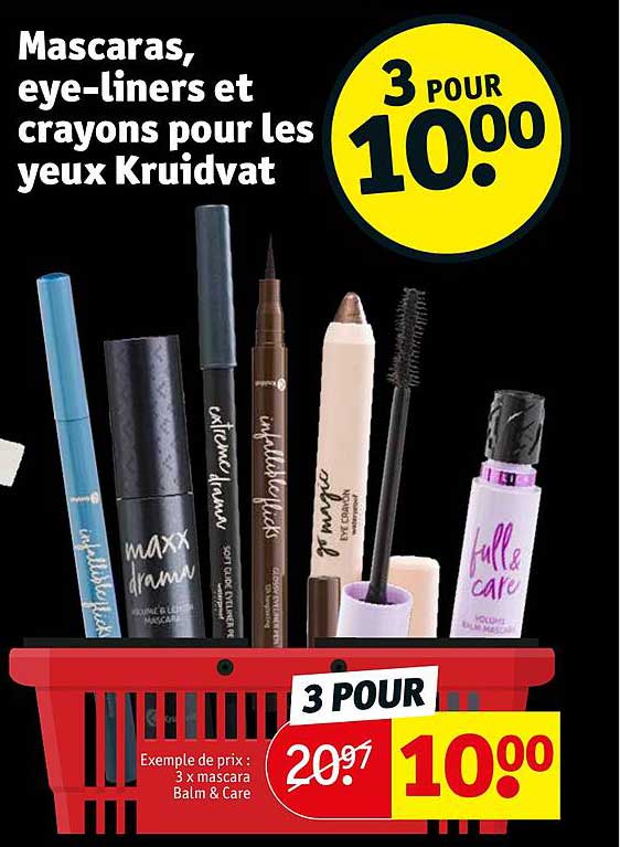 mascaras, eye-liners et crayons pour les yeux kruidvat