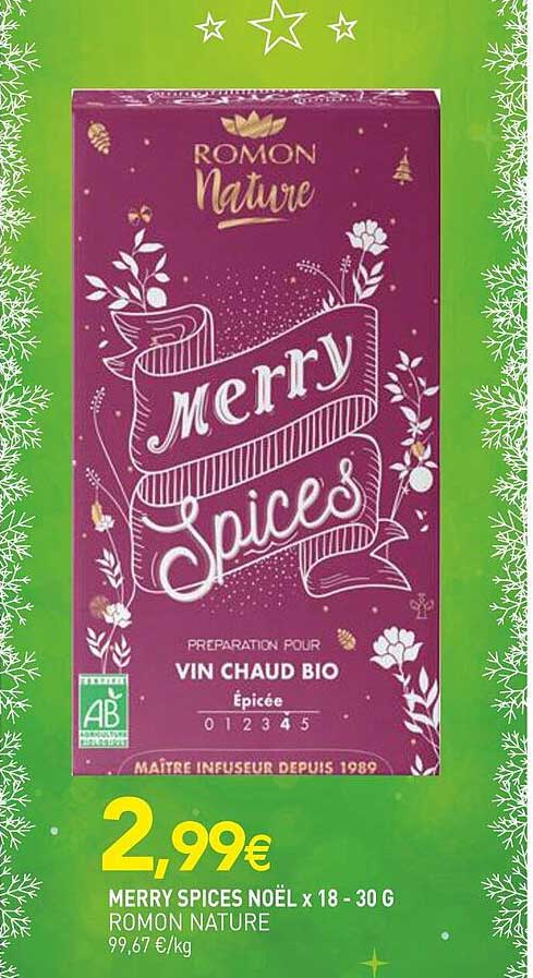 merry spices noël romon nature x18 - 30  g