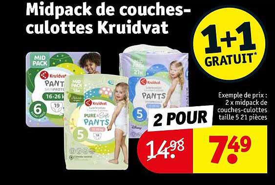 midpack de couches-culottes kruidvat