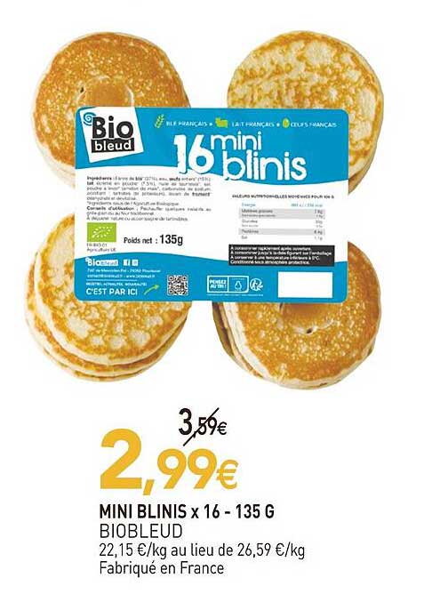 Mini Blinis Biobleud - X16 135 G