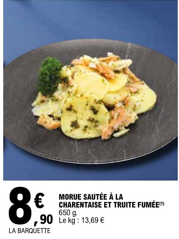 morue sautée à la charentaise et truite fumée