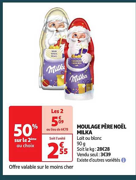 moulage père noël milka