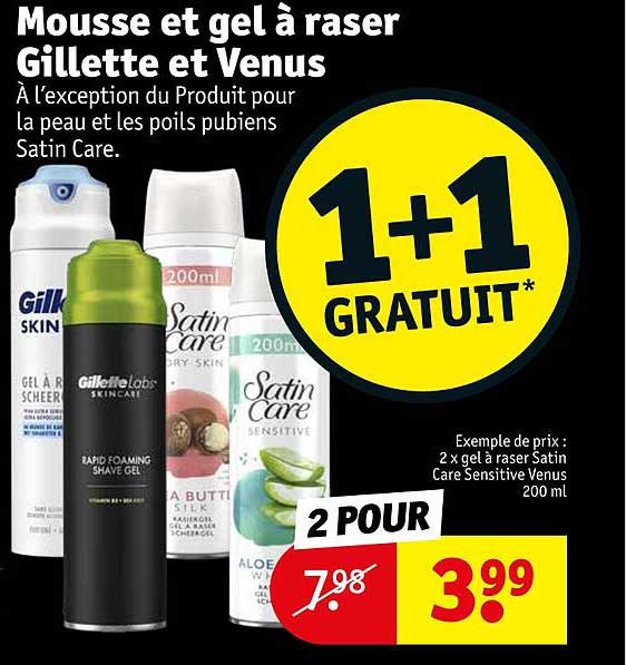 mousse et gel à raser gillette et venus