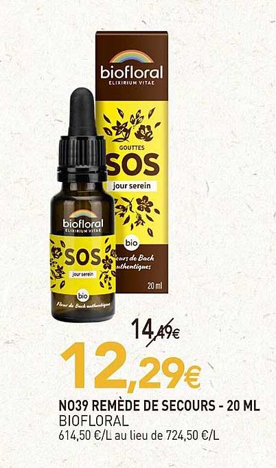 N039 Remède De Secours Biofloral - 20 Ml