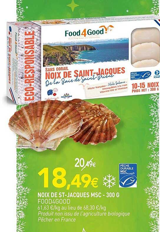 noix de st-jacques msc food4good - 300 g