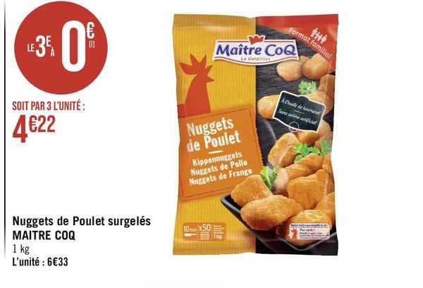 nuggets de poulet surgelés maître coq