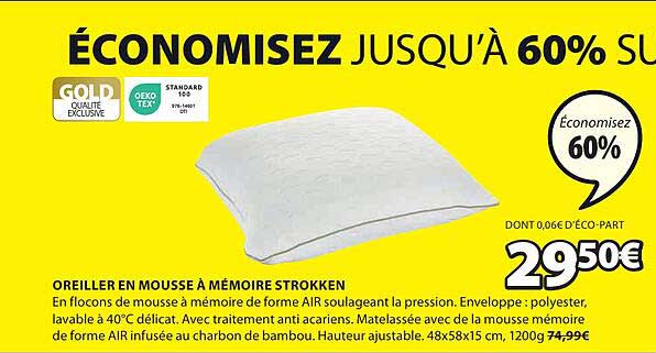 Oreiller En Mousse à Mémoire Strokken