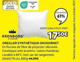 Oreiller Synthétique Okshornet Kronborg