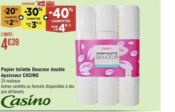 Papier Toilette Douceur Double épaisseur Casino