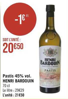 pastis 45% vol. henri bardouin