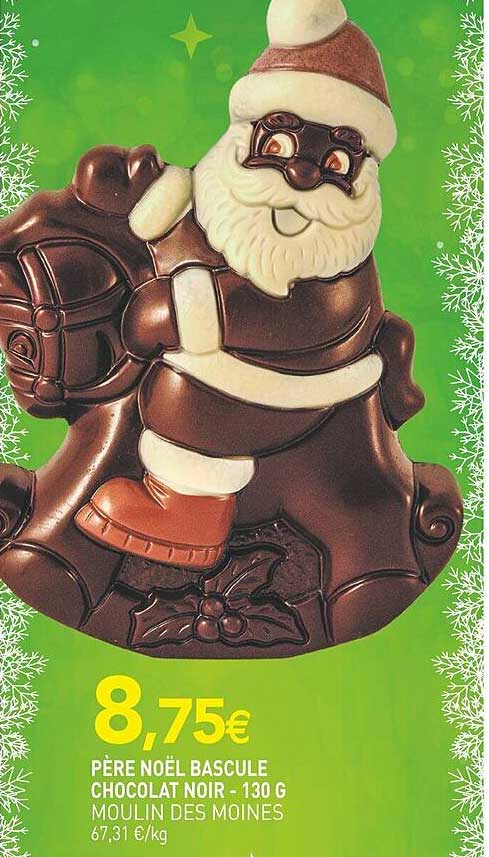 père noël bascule chocolat noir moulin des moines - 130 g