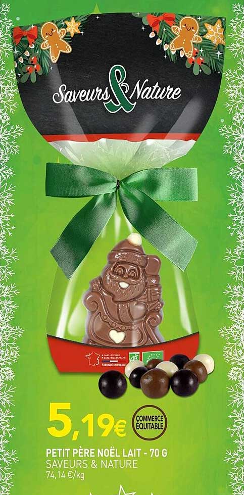 Petit Père Noël Lait Saveurs & Nature - 70 G