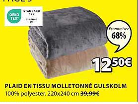 Plaid En Tissu Molletonné Gulskolm