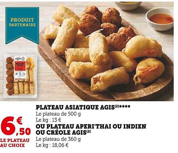 plateau asiatique agis ou plateau apéri'thai ou indien ou créole agis