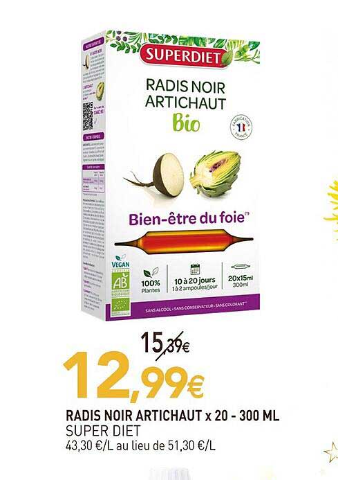 radis noir artichaut super diet - x20 300 ml