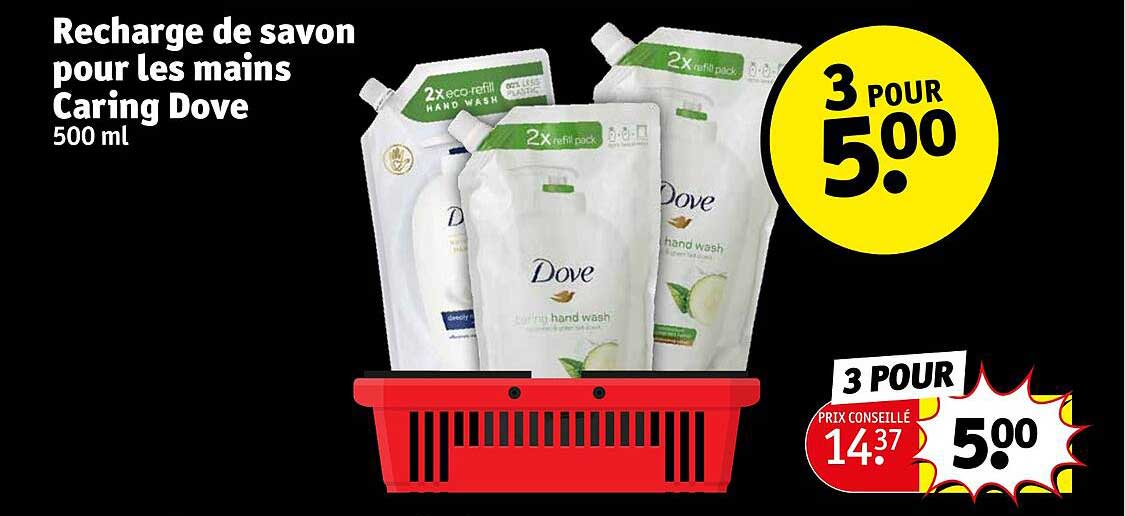 recharge de savon pour les mains caring dove