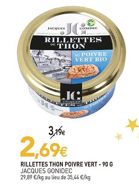 Rillettes Thon Poivre Vert Jacques Gonidec - 90 G