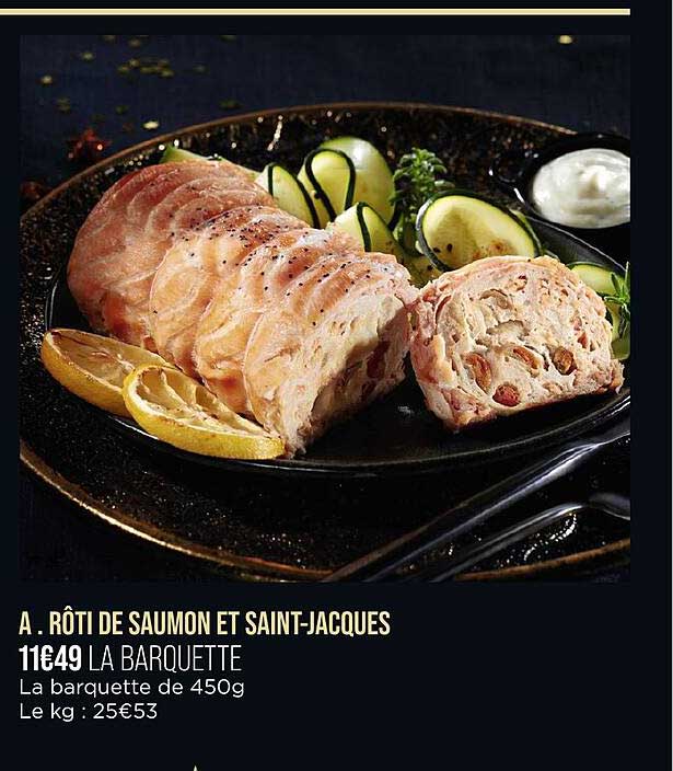 rôti de saumon et saint-jacques