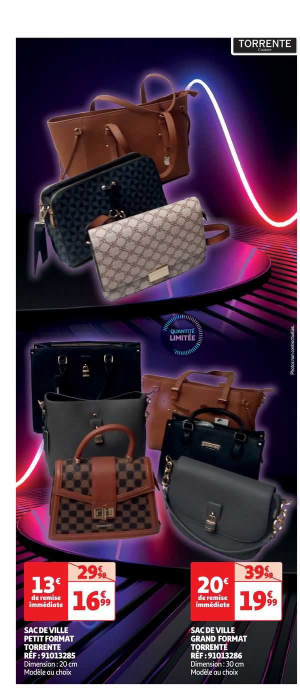 sac de ville petit format torrente, sac de ville grand format torrente