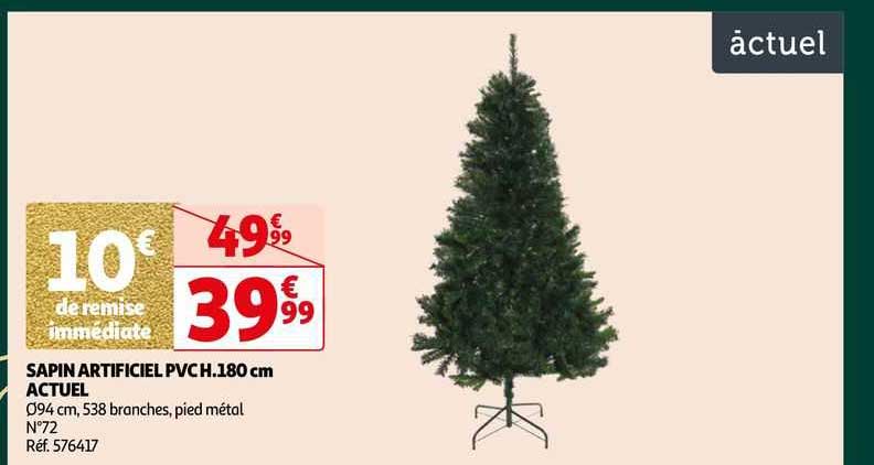 sapin artificiel pvc h. 180 cm actuel