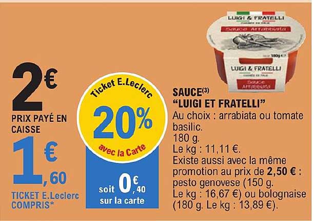 sauce "luigi et fratelli"