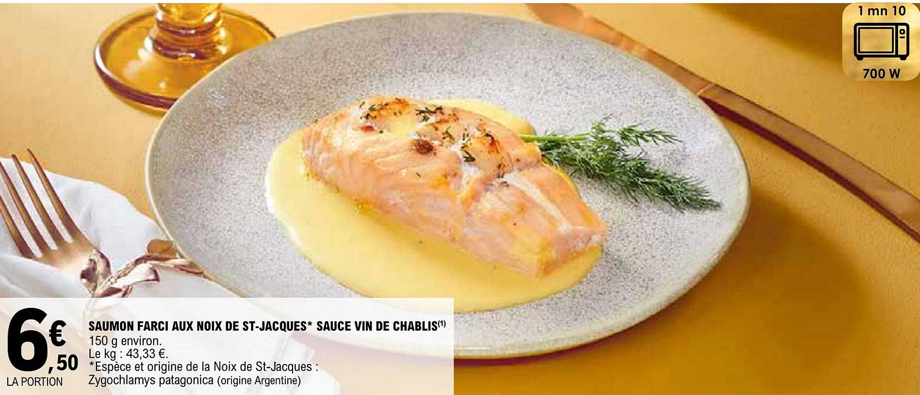 saumon farci aux noix de st-jacques sauce vin de chablis