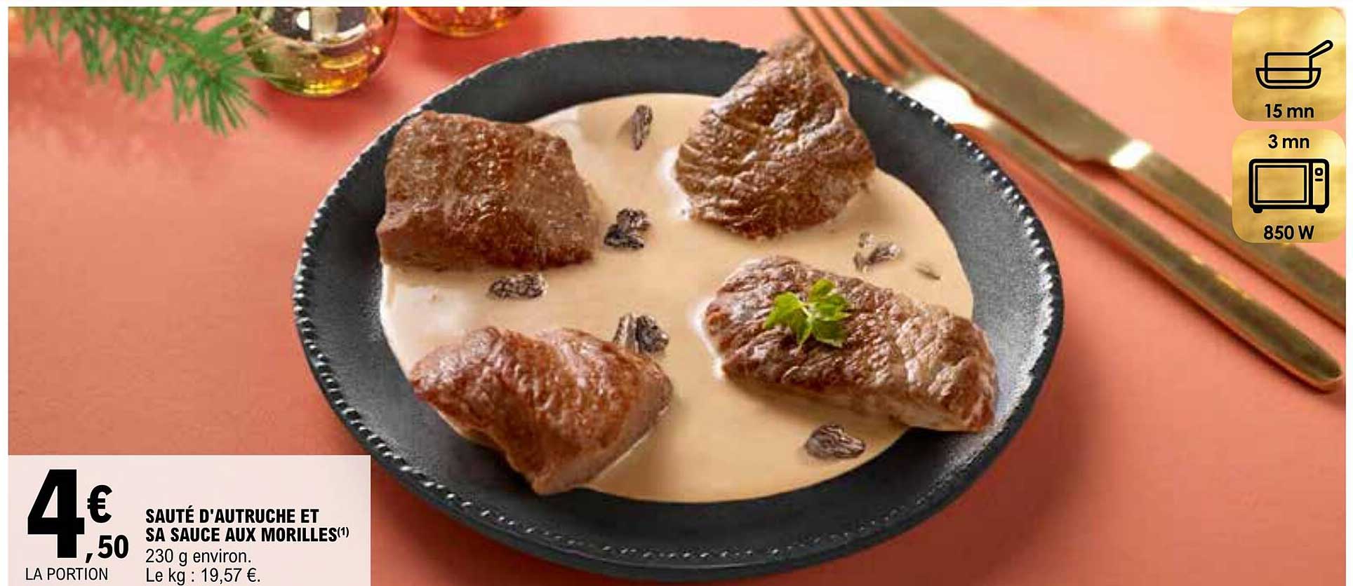 sauté d'autruche et sa sauce aux morilles