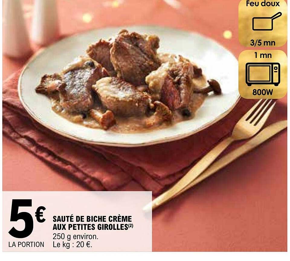 sauté de biche crème aux petites girolles