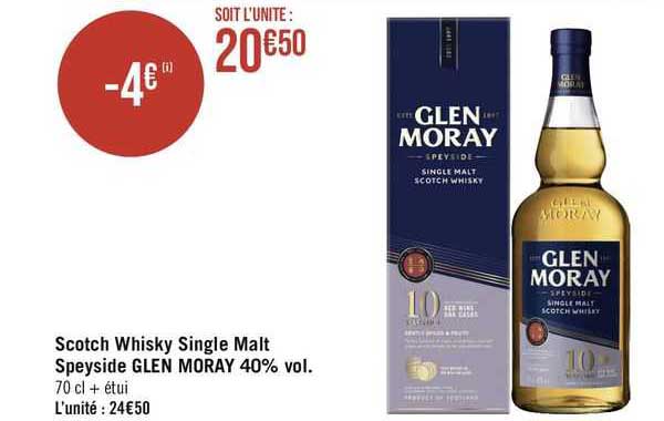 scotch whisky single malt speyside glen moray 40% vol