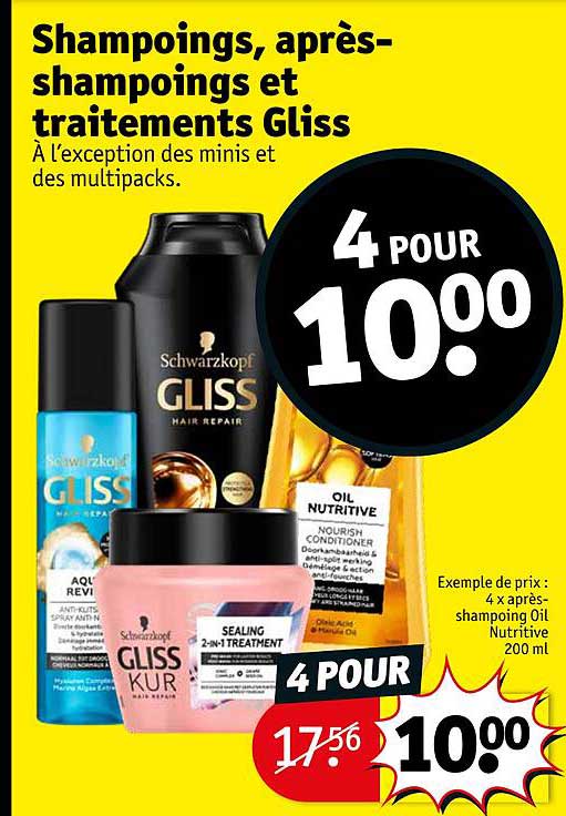 shampoings, après-shampoings et traitements gliss