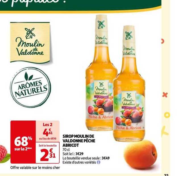 Sirop Moulin De Valdonne Pêche Abricot