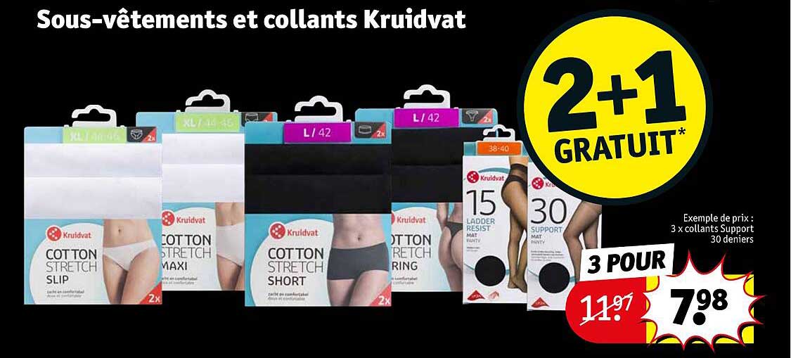 sous-vêtement et collants kruidvat