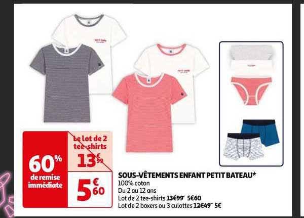 sous-vêtements enfant petit bateau
