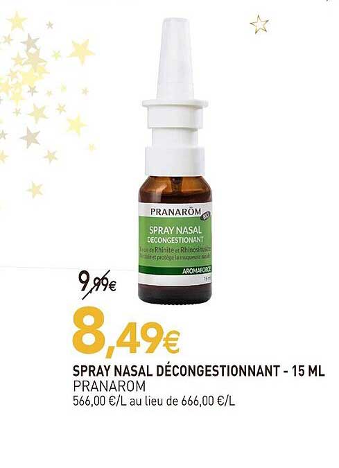 spray nasal décongestionnant pranarom - 15 ml