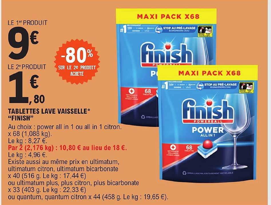 tablettes lave vaisselle "finish"