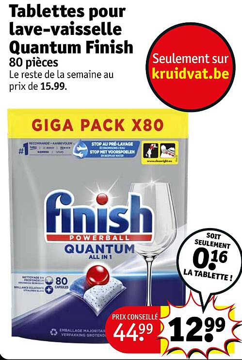tablettes pour lave-vaisselle quantum finish