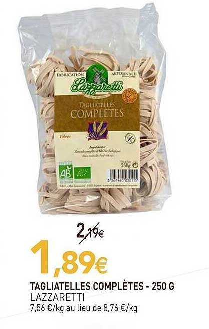 tagliatelles complètes lazzaretti - 250 g