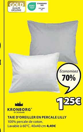 taie d'oreiller en percale lilly kronborg