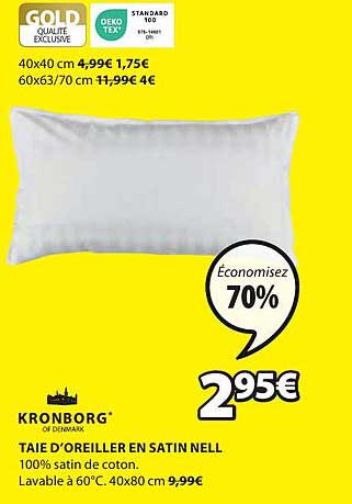 taie d'oreiller en satin nell kronborg