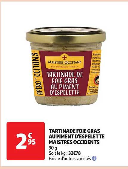 tartinade foie gras au piment d'espelette maistres occidents