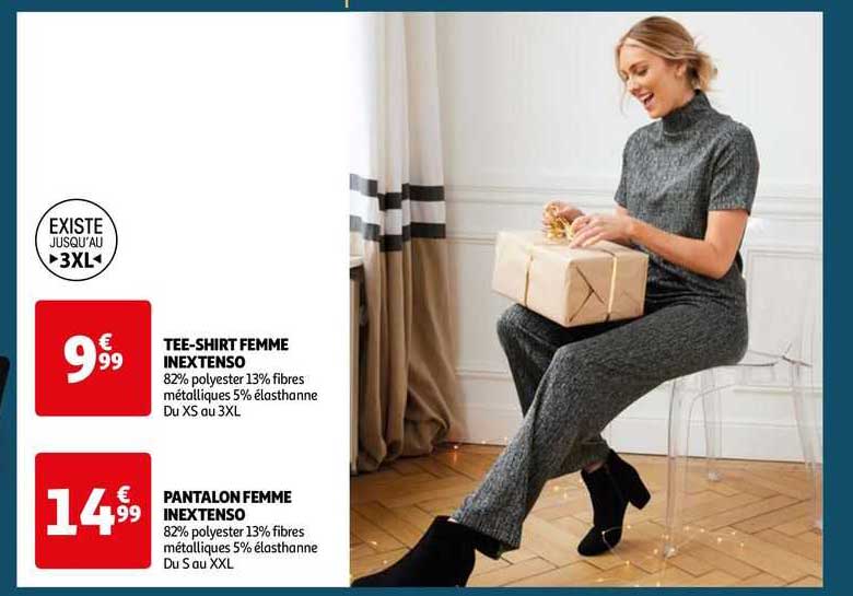 tee-shirt femme inextenso, pantalon femme inextenso