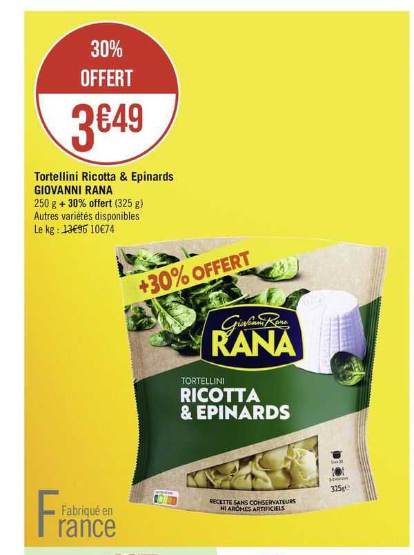 tortellini ricotta & épinards giovanni rana