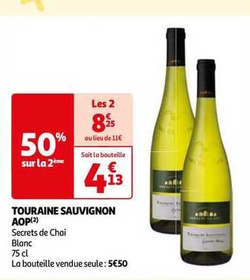 touraine sauvignon aop secrets de chai blanc