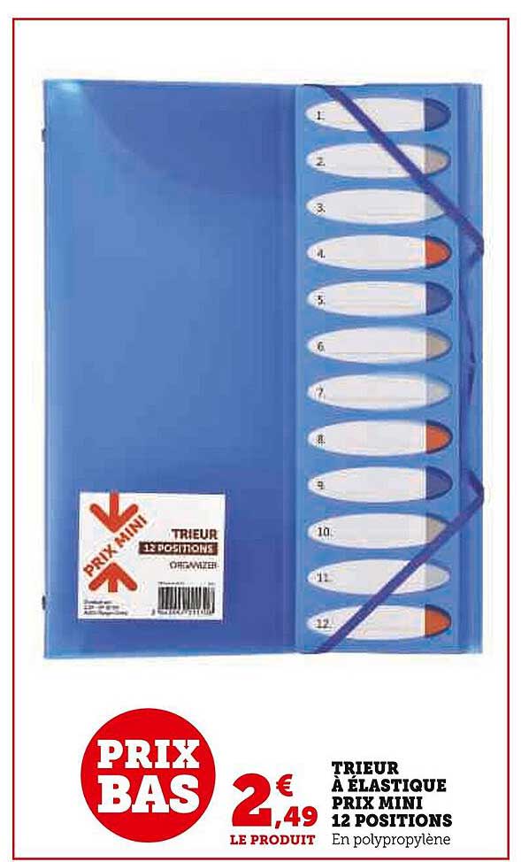 trieur à élastique prix mini 12 positions