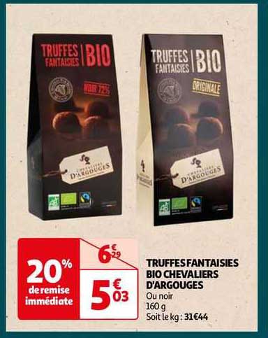 truffes fantaisies bio chevaliers d'argouges