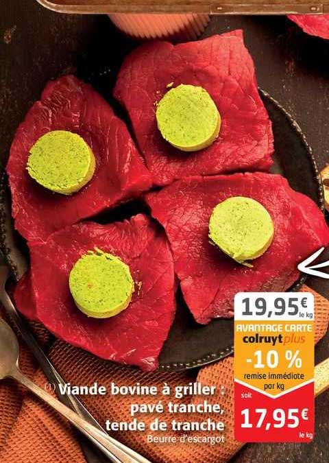 viande bovine à griller: pavé tranche tende de tranche