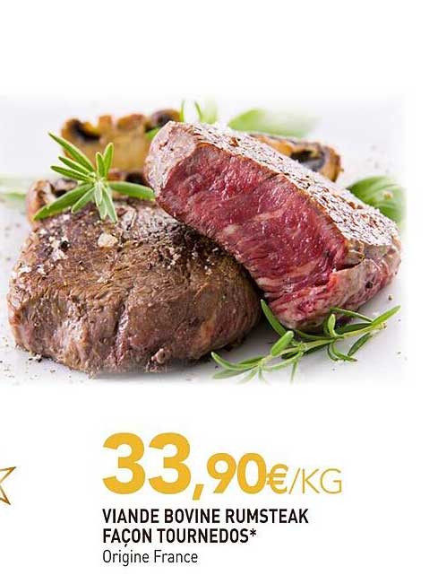 viande bovine rumsteak façon tournedos